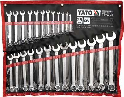 НАБОР КЛЮЧЕЙ РОЖКОВО НАКИДНЫХ 6 32ММ 25ШТ YT-0365   бывший арт. 5997739780