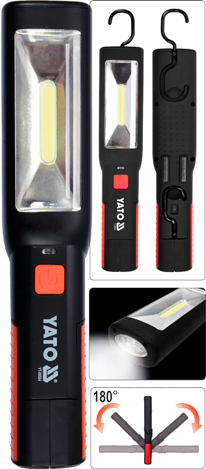 Фонарь аккумуляторный LED YATO 08504, 250lm