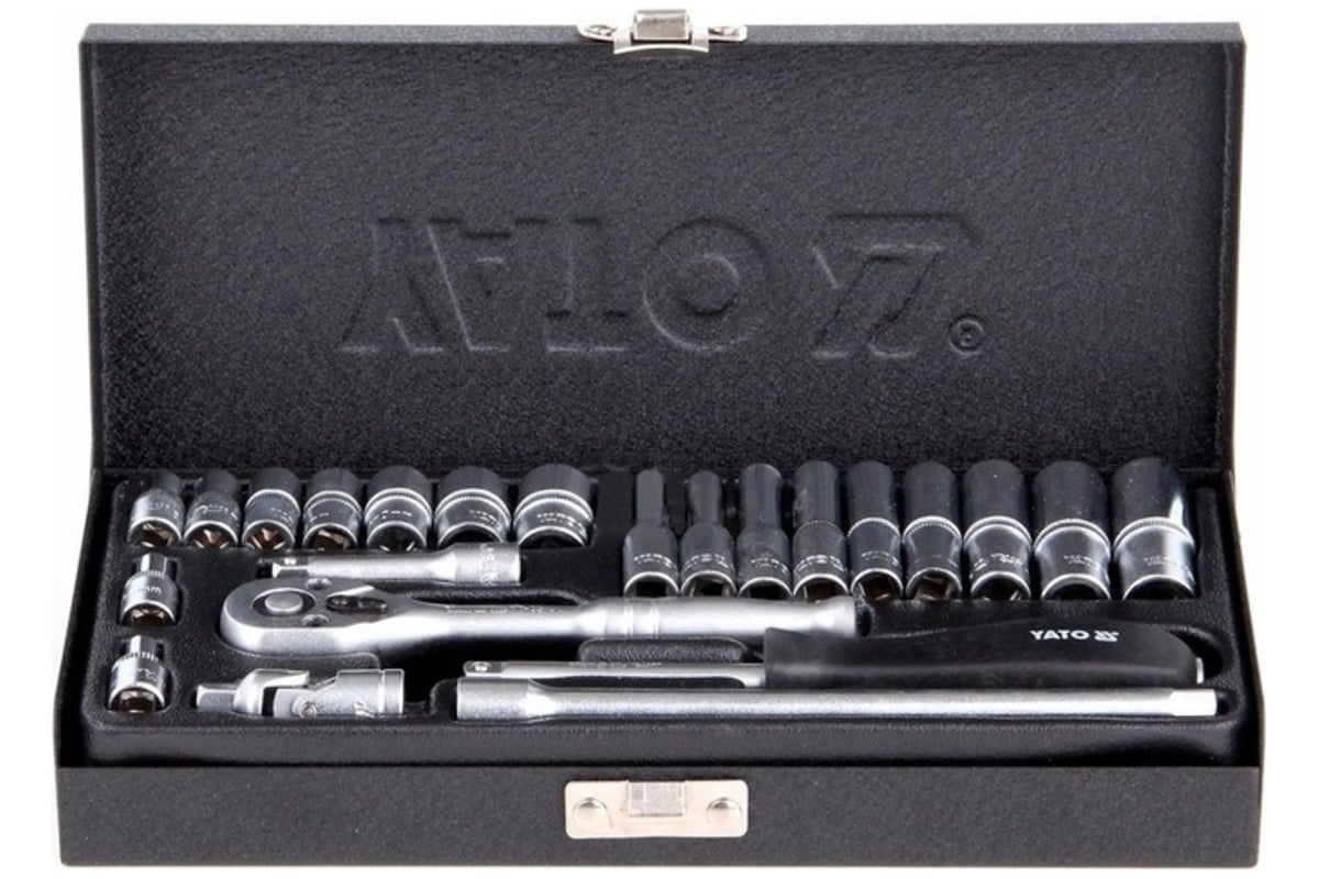 Набор торцевых головок 1/4" YATO, 23 предмета