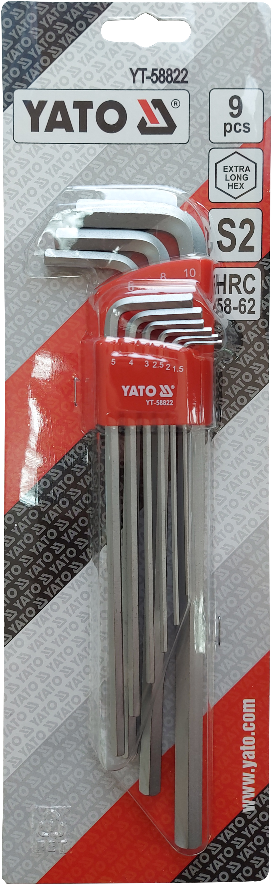 Набор шестигранных удлинённых ключей, 9 предметов YATO