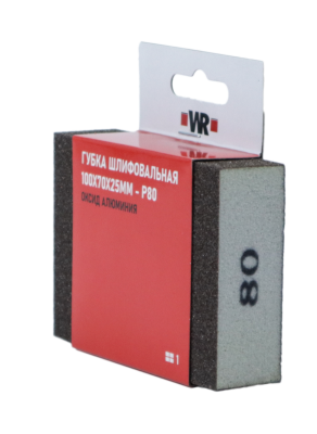 ГУБКА ШЛИФОВАЛЬНАЯ ЧЕТЫРЕХСТОРОННЯЯ P80 100Х70Х25   бывший арт. 058701 80