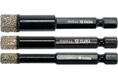 НАБОР СВЁРЛ ПО КЕРАМИКЕ HEX 1/4 D6 8 10 3ШТ YT-60409