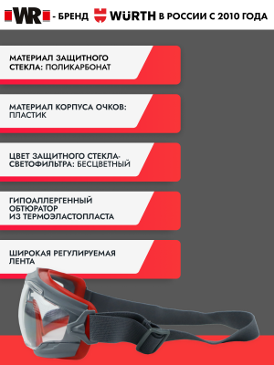 ОЧКИ ЗАЩИТНЫЕ ЗАКРЫТЫЕ 900 KN ПАНОРАМНЫЕ