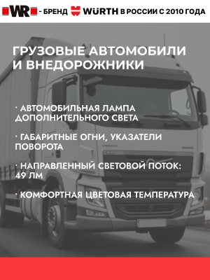 АВТОЛАМПА WR R10W BA15S 24V 10W
