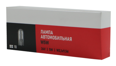 АВТОЛАМПА WR W5W W2,1X9,5D 24V 5W